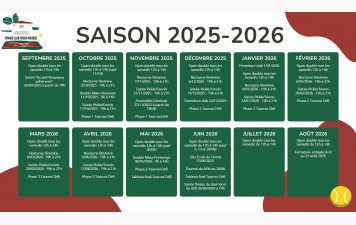 Bonne Rentrée à toutes et tous ! Calendrier des Evènements du TCCR 2025 2026